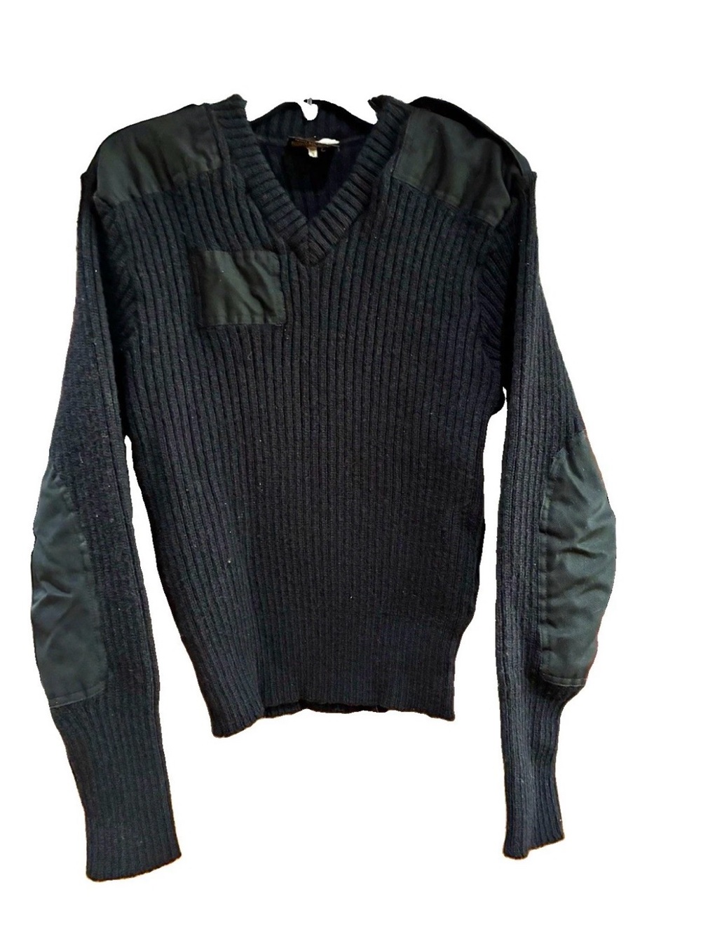 Citadel Men’s Vintage US Army V-Neck Ribbed 100% Wool Pullover Sweater, Sz 44